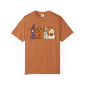Comfort Colors® Brittany Spaniel Halloween-tröja, rolig hundkostym-tröja, retro läskig hundälskare-tröja, mysig Brittany Spaniel-mamma-gåva för hösten Yam
