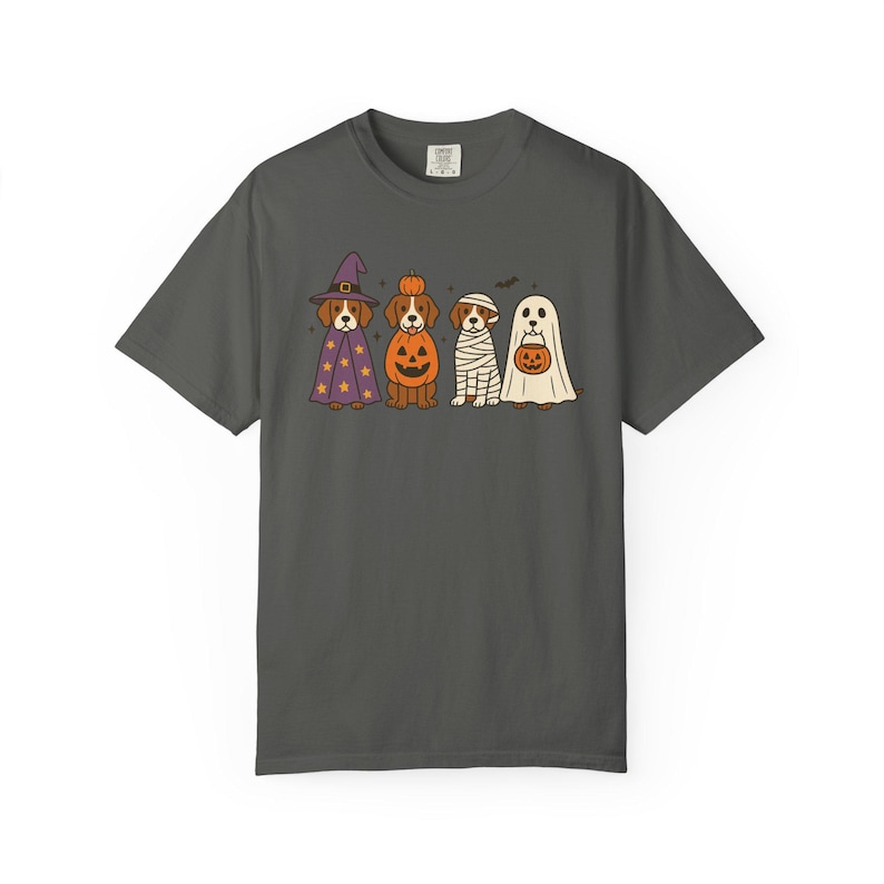 Comfort Colors® Brittany Spaniel Halloween-tröja, rolig hundkostym-tröja, retro läskig hundälskare-tröja, mysig Brittany Spaniel-mamma-gåva för hösten Pepper