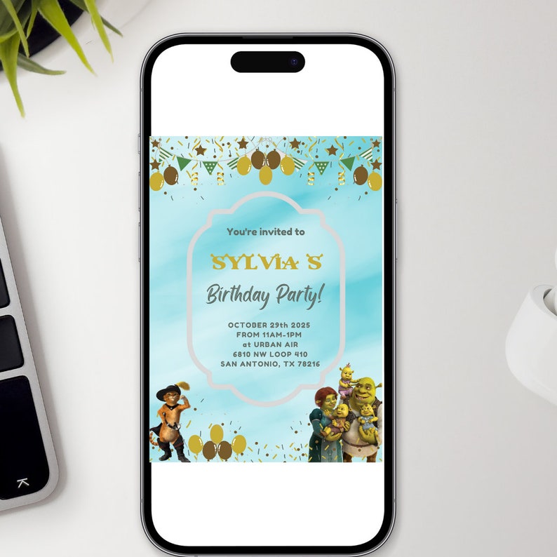 Printable Aqua Digital Invitation,funny Party Invite,funny Shreked ...