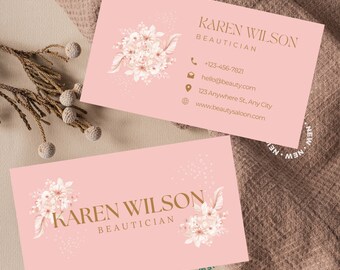 Editable Business Card Template, Canva Template Business Card, Instant Download, DIY Calling Card, Editable Card, B2B, Beautician Business