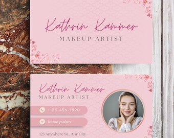 Editable Business Card Template, Canva Template Business Card, Instant Download, DIY Calling Card, Editable Card, B2B, Beautician Business