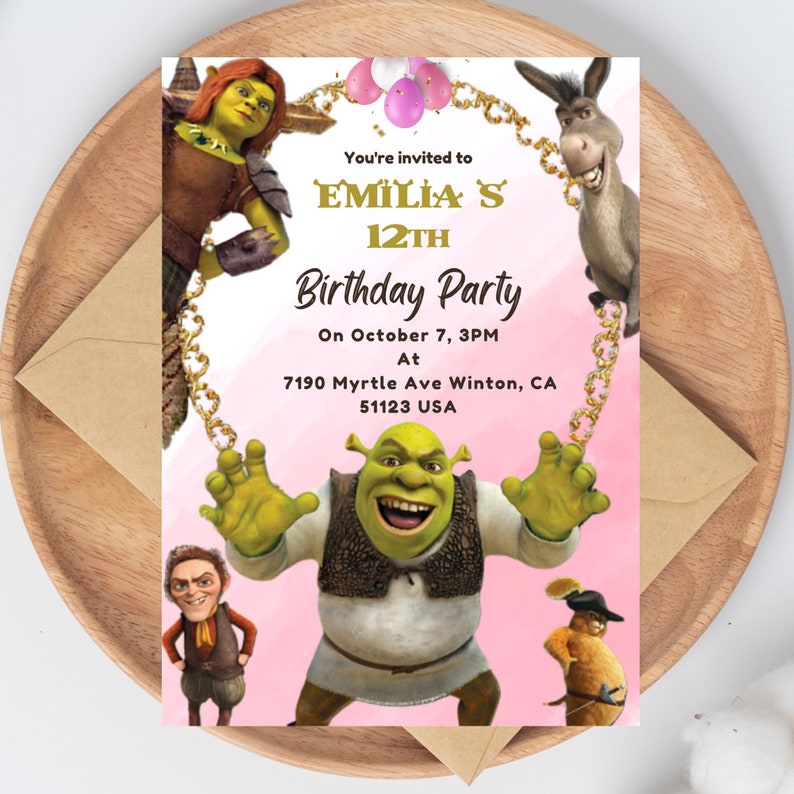 Shrek Digital Invitation Template Shrek Party Invite Funny Shrek #39 s Shrek Digital Invitation Template Shrek Party Invite Funny Shrek #39 s