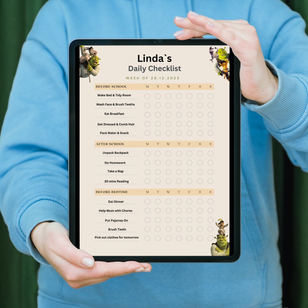 Kids Daily Routine Checklist, Responsibility Chart, to Do List ...