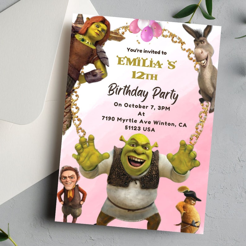 Shrek Digital Invitation Template Shrek Party Invite Funny Shrek s Shrek Digital Invitation Template Shrek Party Invite Funny Shrek s