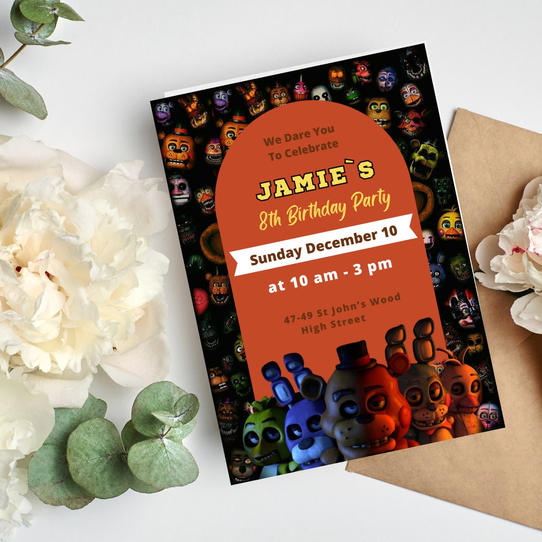 Editable Five Nights at Freddys Birthday Invitation Template Etsy UK Editable Five Nights at Freddys Birthday Invitation Template Etsy UK