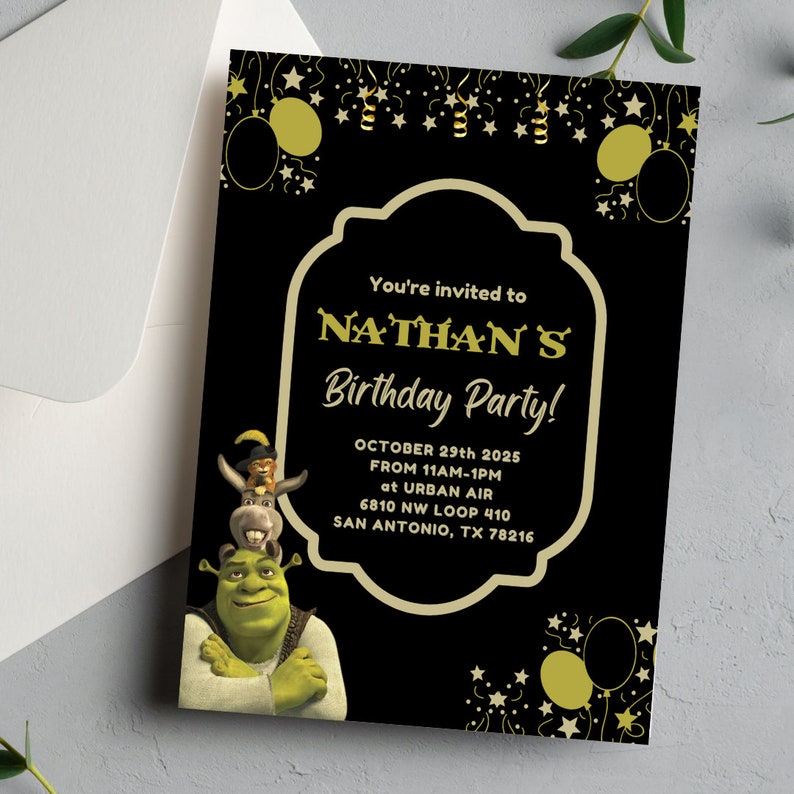 Shrek Digital Invitation Template Shrek Party Invite Funny Shrek s Shrek Digital Invitation Template Shrek Party Invite Funny Shrek s