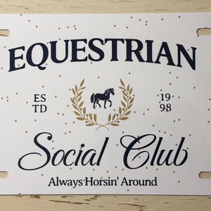 Equestrian Social Club License Plate