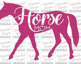 Calcomanía de vinilo permanente para mamá caballo