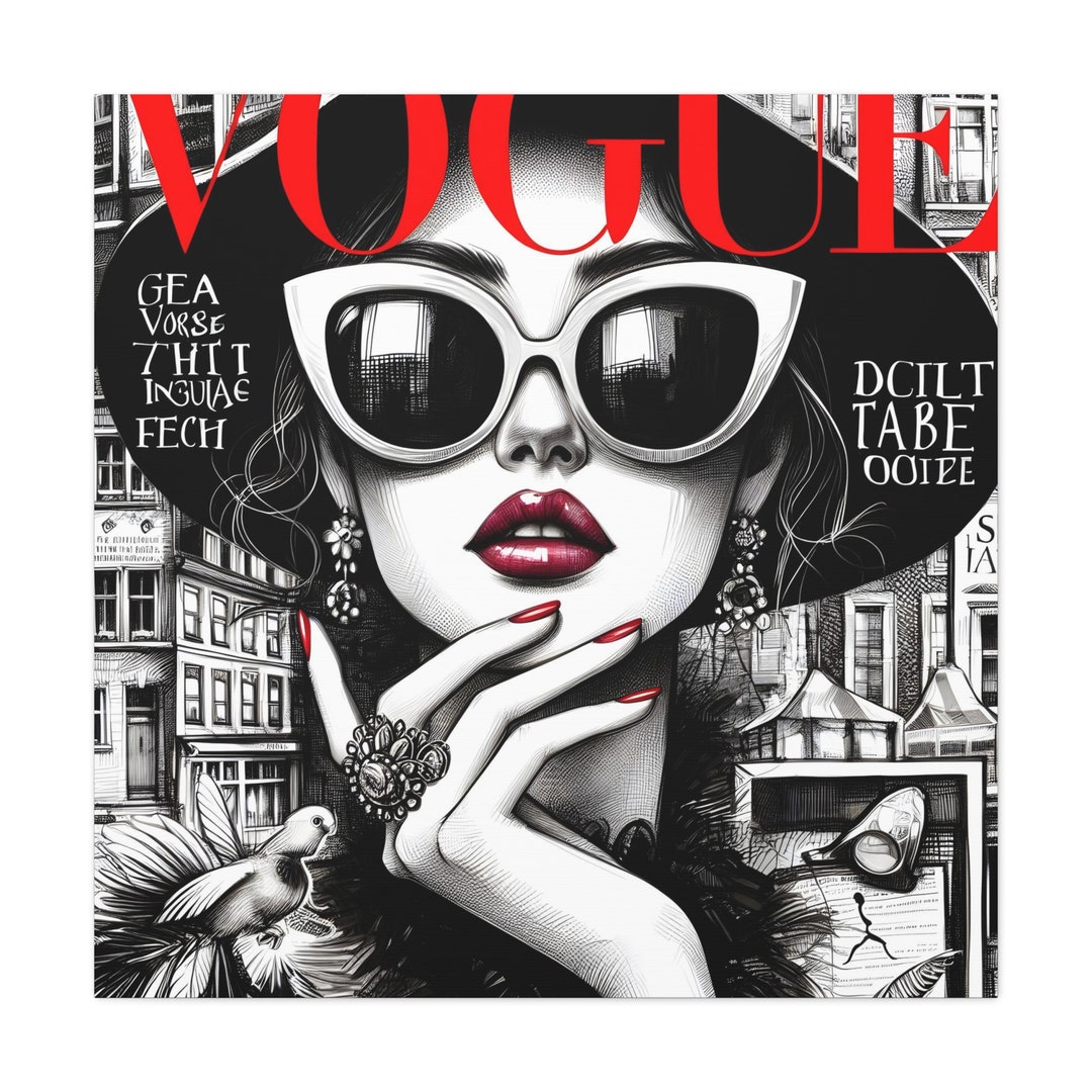 Vogue Canvas Fashion Magazine Cover Painting Pop Art Canvas Vogue