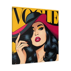 Magazine Cover Art Vintage Fashion Decor Fashion Magazine Canvas Vintage Fashion Wall Decor Canvas Fashion Magazine Cover Wall Art Glam Wall