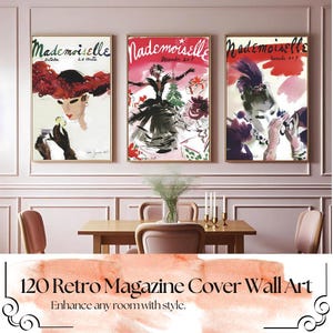 Retro Magazine Cover Wall Art, Vintage Magazine Wall Art, Retro Magazine Art Print, Vintage Printable Posters, Fashion Magazine Wall Print