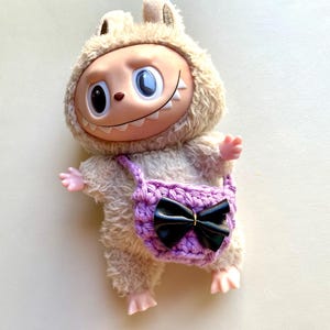Hand-Crocheted Crossbody Bag for 17cm Labubu Doll | Handmade Doll Accessory