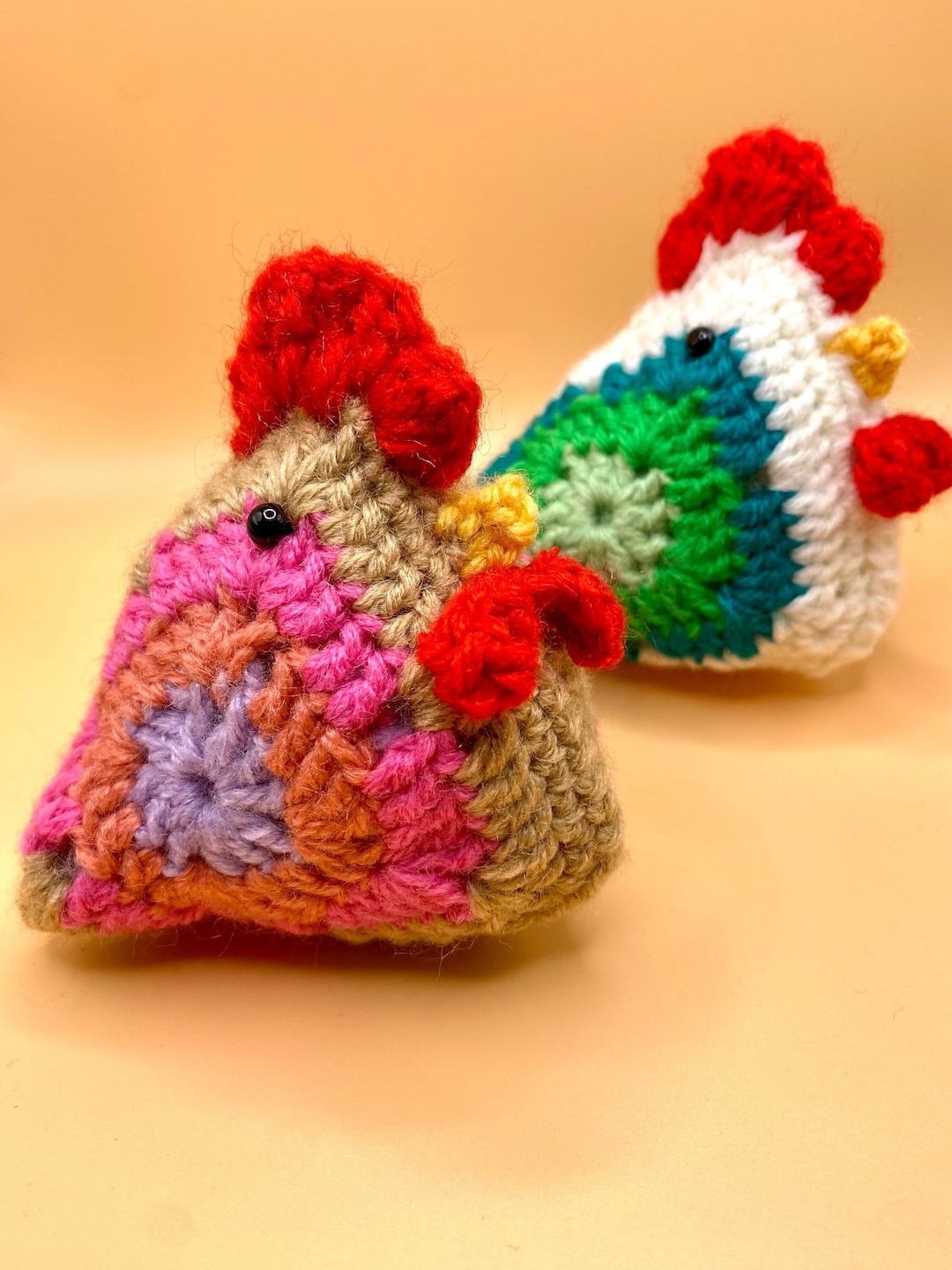 Handmade Chicken Plushies / Farmhouse Chicken/ Home Decoration/ Crochet Chicken 4x4 Etsy