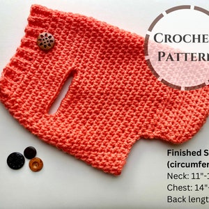Crochet Dog Sweater Pattern: Snuggly Paws, Extra Small (Digital Download)