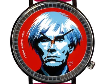 Warhol Novelty Souvenir Pop Art Fashion Watch-Quartz, Black PVD