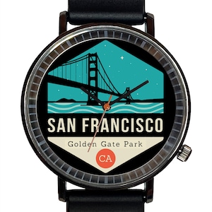 Watch It!™ Custom SAN FRANCISCO Novelty Souvenir Watch-Quartz, Black PVD