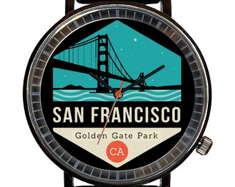 Watch It!™ Custom SAN FRANCISCO Novelty Souvenir Watch-Quartz, Black PVD