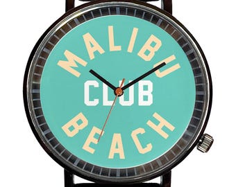 Watch It!™ Custom Malibu Novelty Souvenir Watch-Quartz, Black PVD
