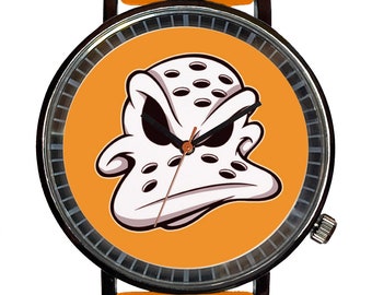 Anaheim Ducks Hockey Souvenir Watch-Quartz, Black PVD