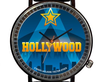 Watch It!™ Custom HOLLYWOOD Novelty Souvenir Watch-Quartz, Black PVD