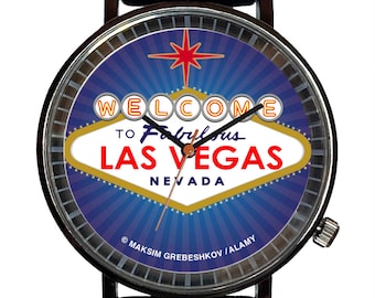 Watch It!™ Custom LAS VEGAS Novelty Souvenir Watch-Quartz, Black PVD