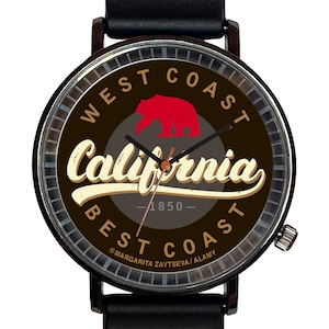 Watch It!™ Custom California Novelty Souvenir Watch-Quartz, Black PVD
