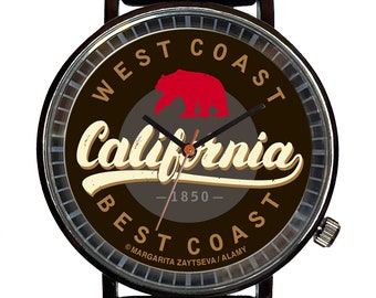 Watch It!™ Custom California Novelty Souvenir Watch-Quartz, Black PVD