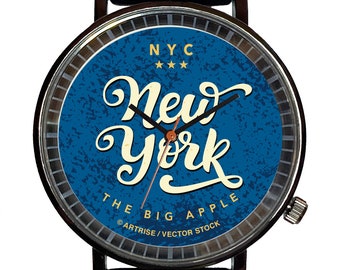Watch It!™ Custom NEW YORK Novelty Souvenir Watch-Quartz, Black PVD