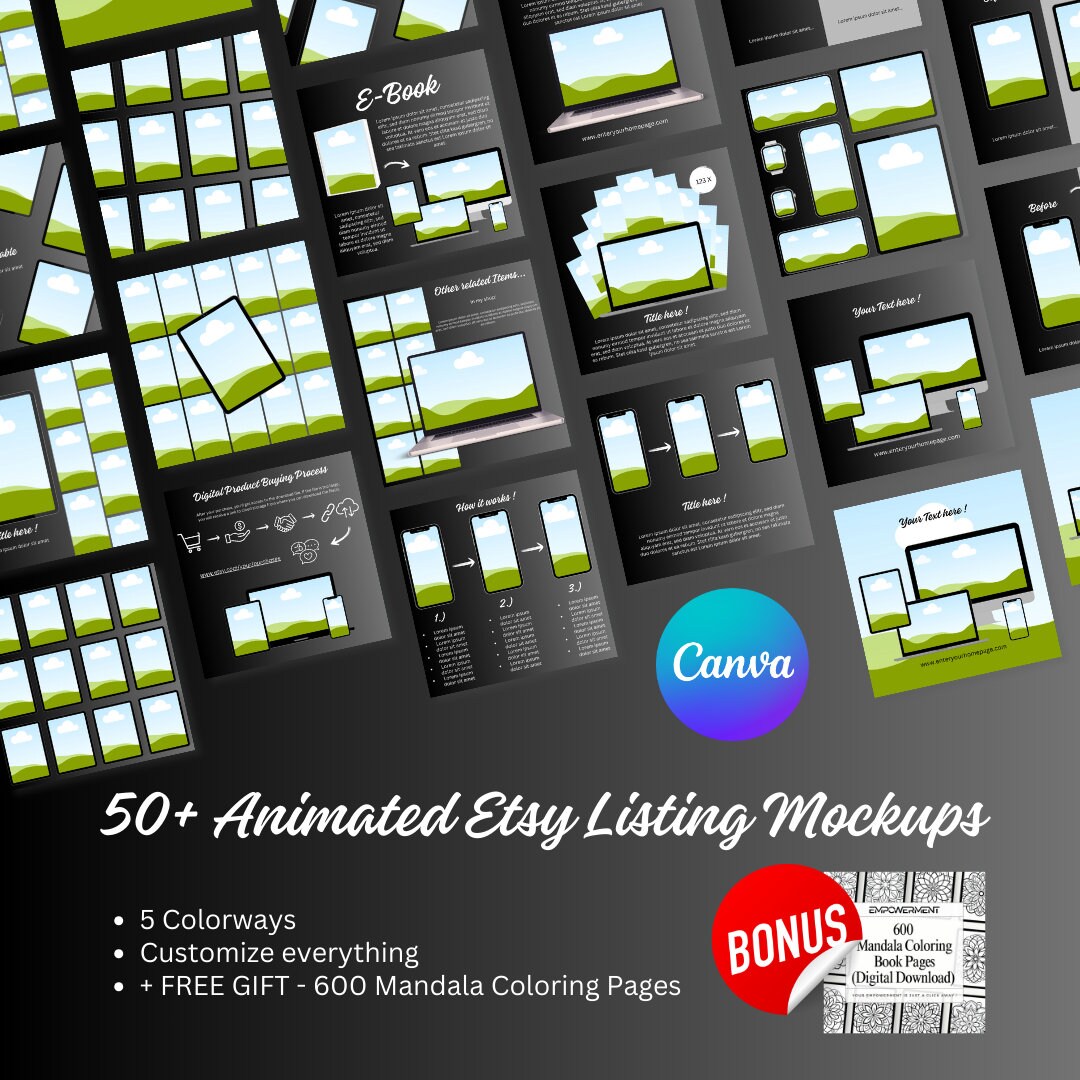 Etsy Listing Mockup for Digital Products, Digital Product Creator Kit ...
