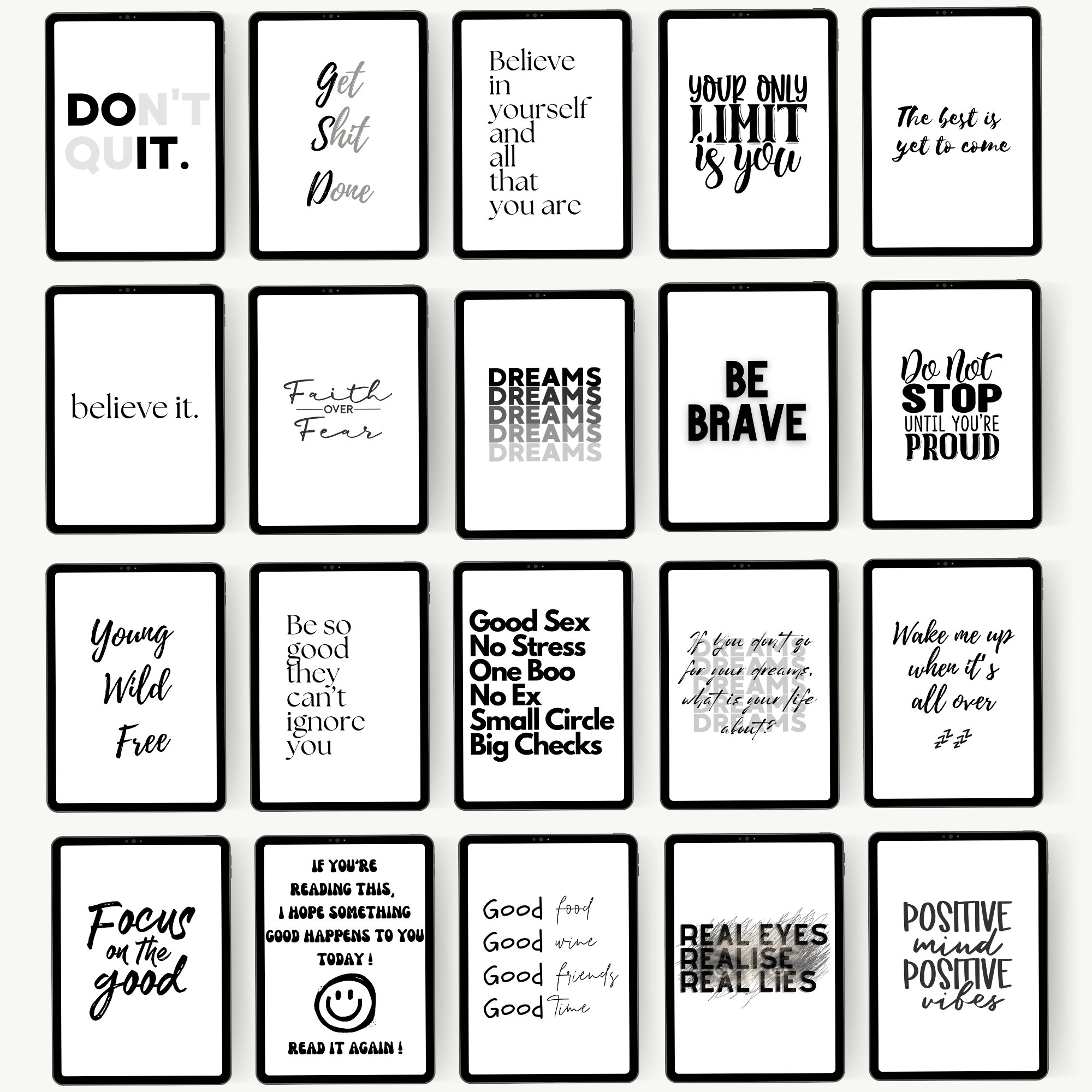 100 Black and White Wallart Digital Images and Quotes for Your Home ...
