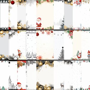 Several Christmas Stationery Letter Designs presented parallel side by side as product preview for Customer in a preview template to see all the different design.