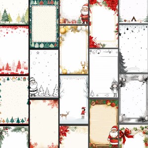 Further Printable Christmas Stationery Product Previews in Doodle Style, Red and Green, black and white and many more