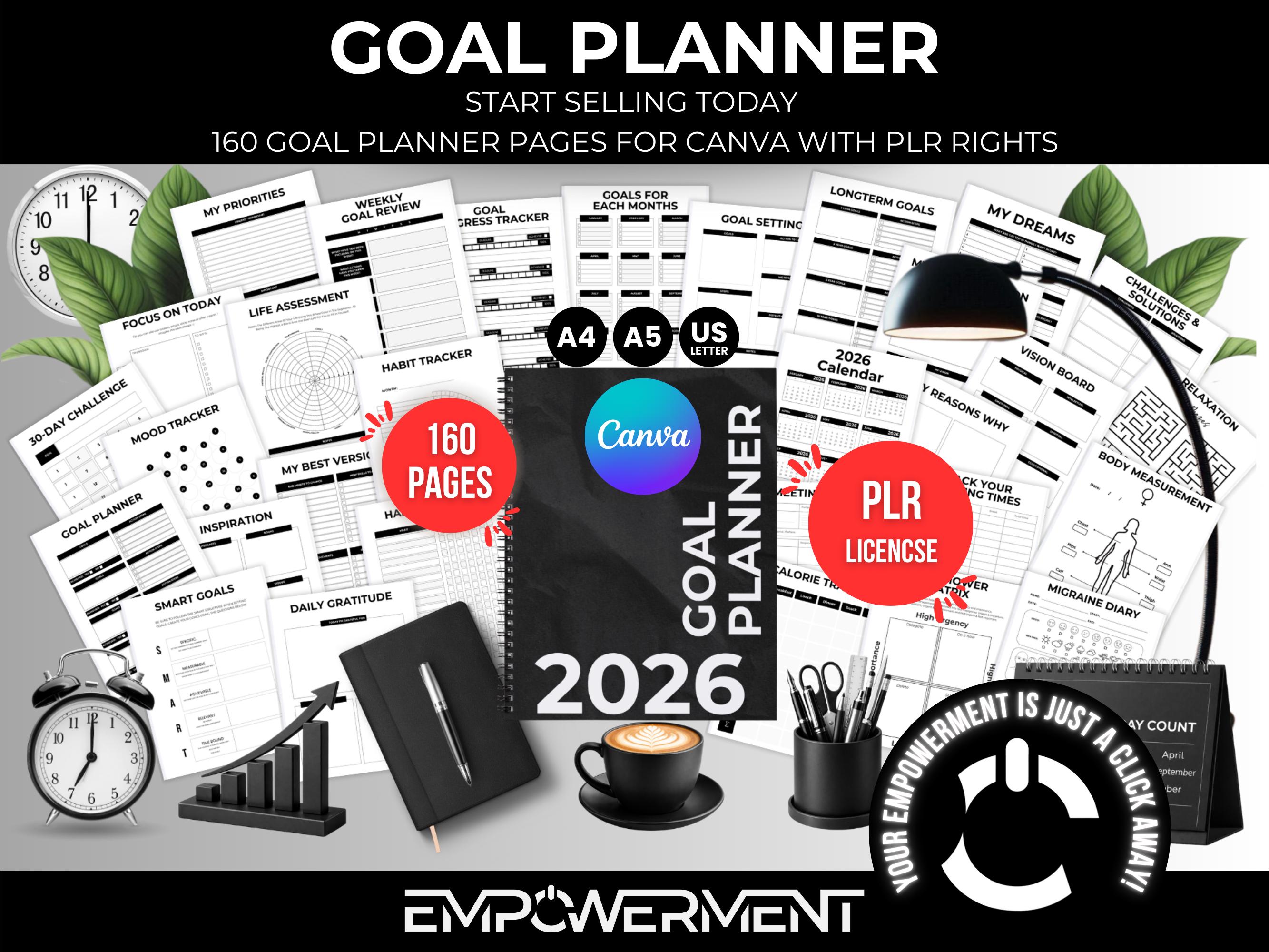 Printable 2026 Life Planner | Goal Planner for 2026 With PLR Rights ...