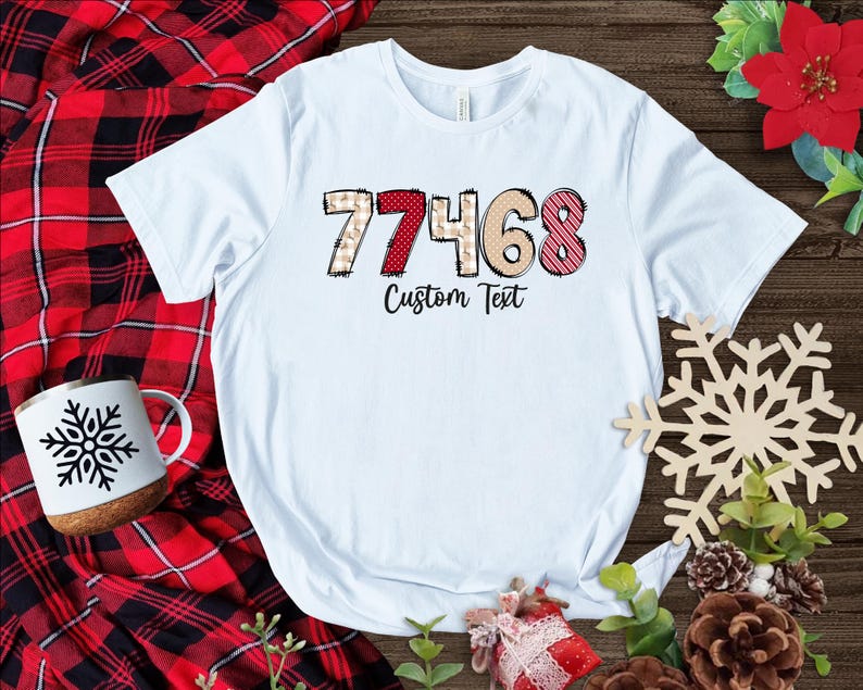 Custom Zip Code Shirt, Christmas Shirt, Custom Postal Code Shirt
