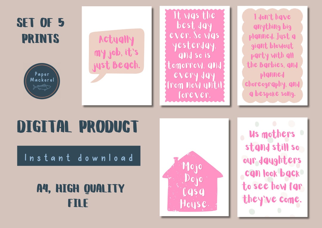 Barbie Print / Patriarchy Poster / Ken Quote / Pink and Red Barbie