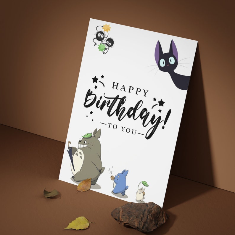 Ghibli Happy Birthday to You Card Printable, Totoro and Friends and ...
