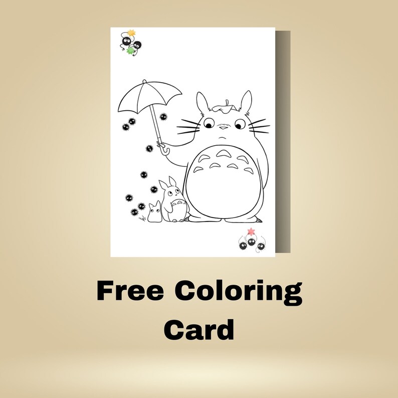 My Neighbor Totoro Card, Cute Birthday Card for Totoro Lovers, My ...