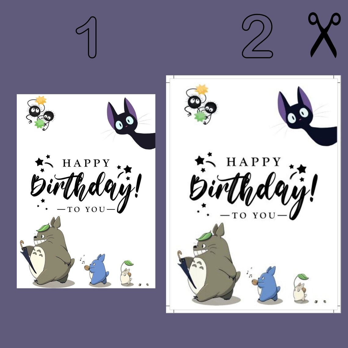 Ghibli Happy Birthday to You Card Printable, Totoro and Friends and ...