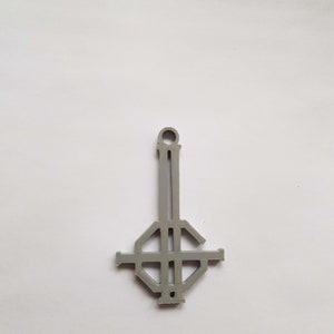 Ghost Band Logo Inverted Cross Crucifix Keyring Satanic Keyring Ghost