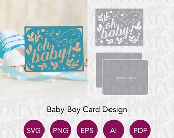 Baby Boy Card Design, svg/png/eps/ai/pdf file for Cricut vinyl and sublimation printing