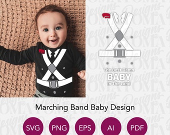 Ohio Marching Band Baby Onesie Design, svg/png/eps/ai/pdf file for Cricut vinyl and sublimation printing