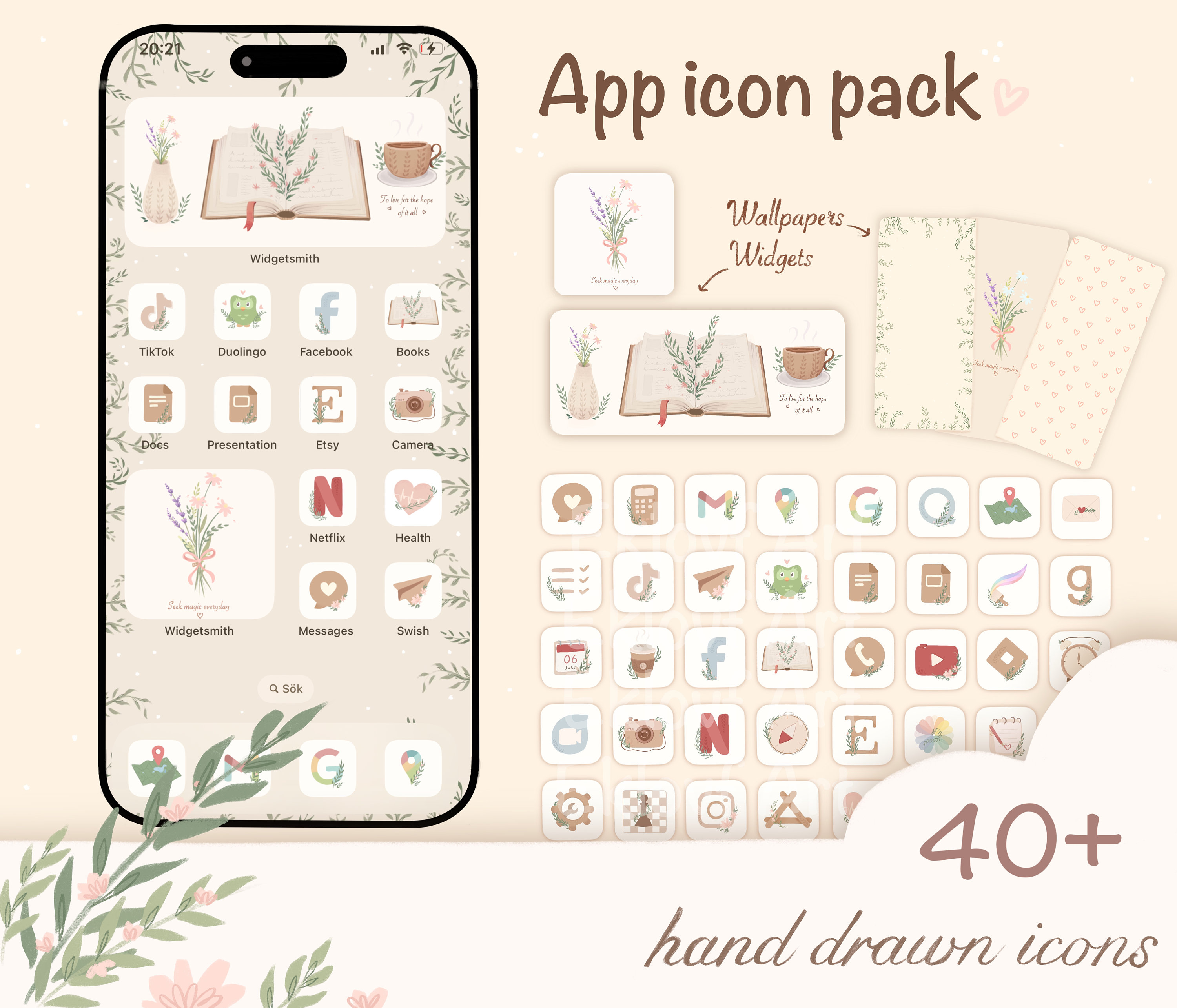 Cozy App Icon Pack Hand-drawn Icons, Wallpapers & Widgets for Your ...