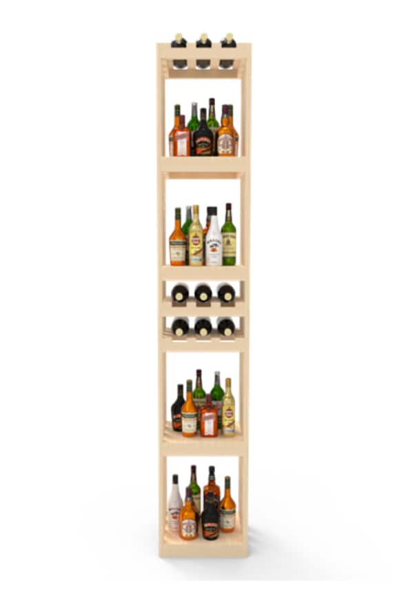 Solid Shelf Wall Wine Rack – Columns Wide Foot High