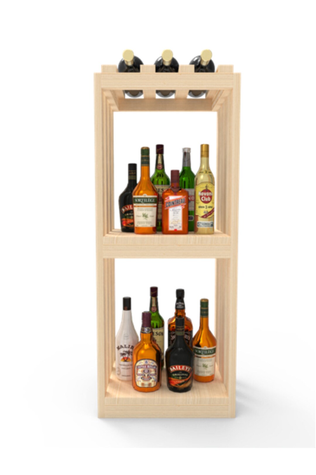 The Solid Shelf Wall Wine Rack – 3 Columns Wide - 3 Foot High - Etsy