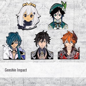 Paimon, Kaeya, Jongli, Child, Venti  | Genshin enamel pin