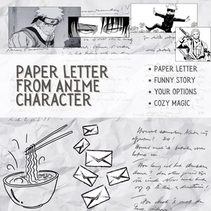 Carta en papel de un personaje de anime en tu buzón: carta inspiradora, citas, tesoros y consuelo