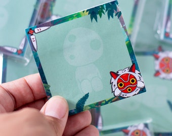 Post It Anime - Princess Mononoke - Studio Ghibli Memo Pad - Accessories - Anime Sticky Notes Cute Kawaii