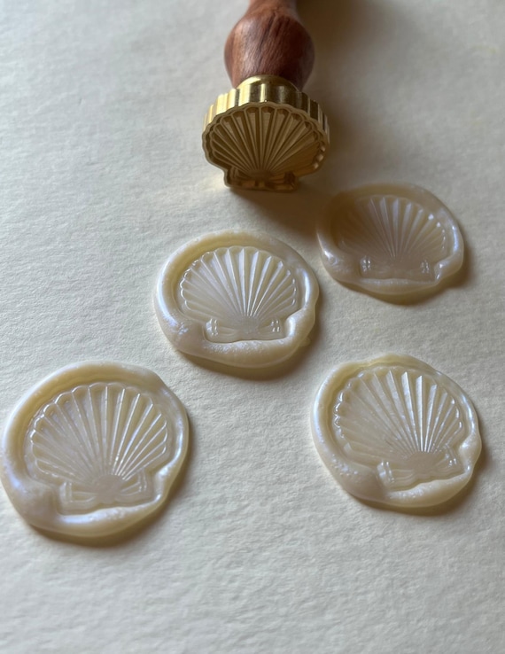 Seashell Wax Seal Stickers, self adhesive sticker, Seashell wax seal, wedding invitations, envelope seal, Wedding stationery, Self Adhesive