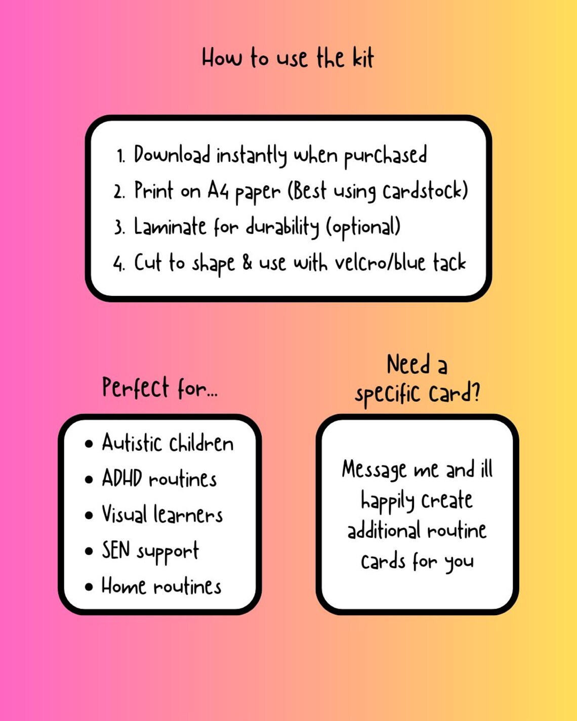 Visual Routine Cards for Kids | Printable Weekly Schedule for Autism ...