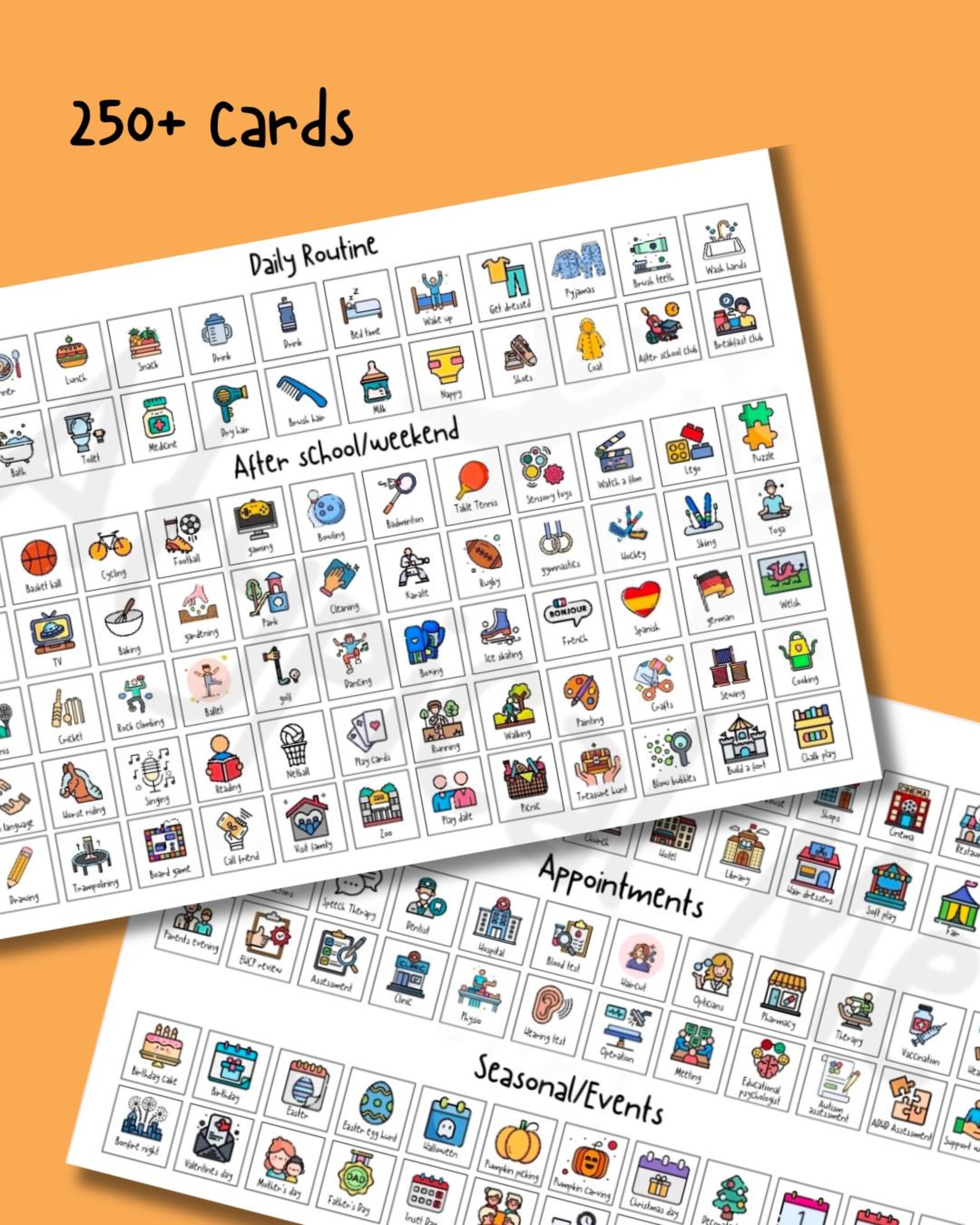Example Toddler Visual Routine Cards Visual Routine Cards for Kids | Printable Weekly Schedule for Autism ...